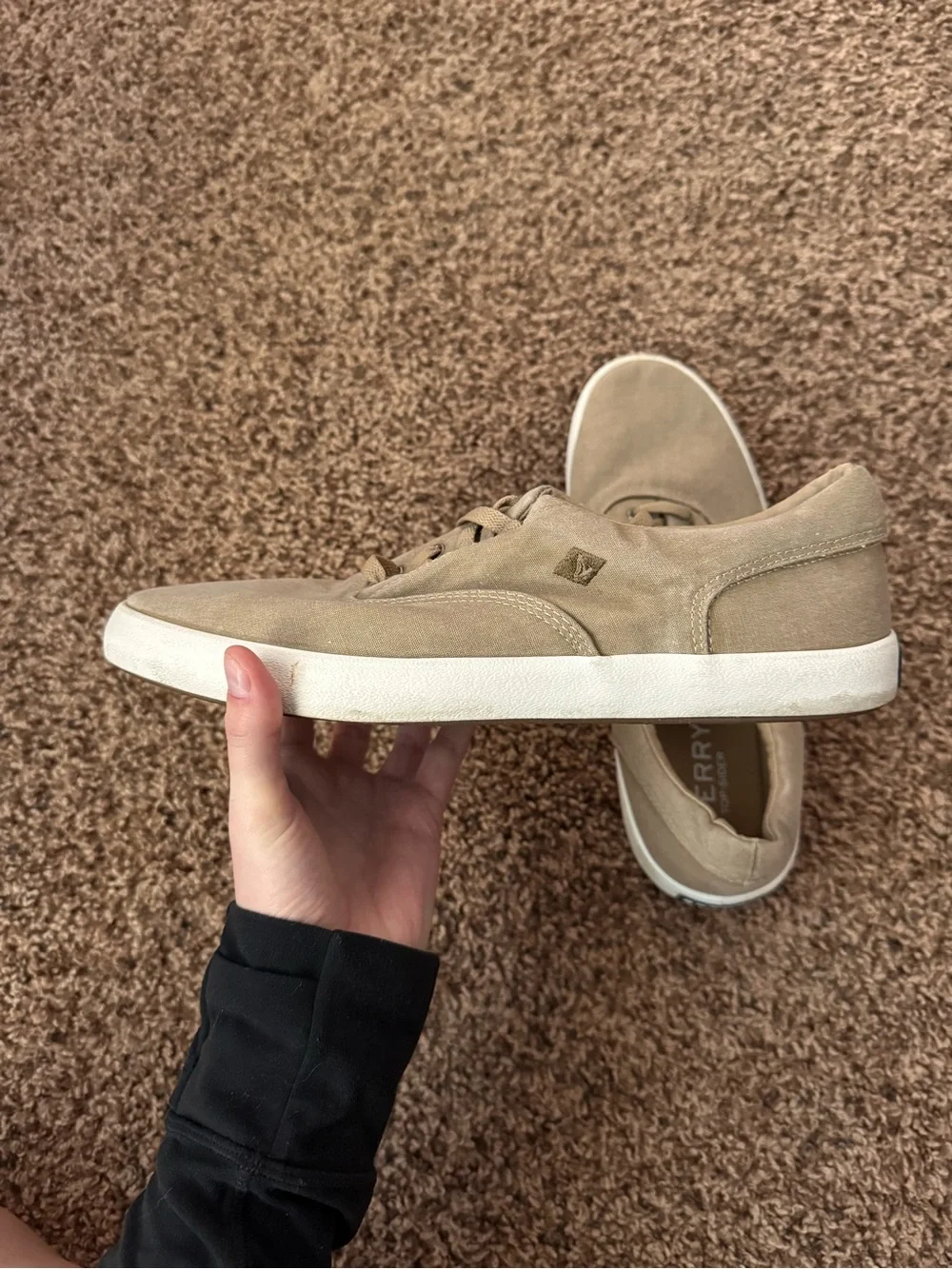Sperry Men's Light Brown Canvas Lace-Up Sneakers